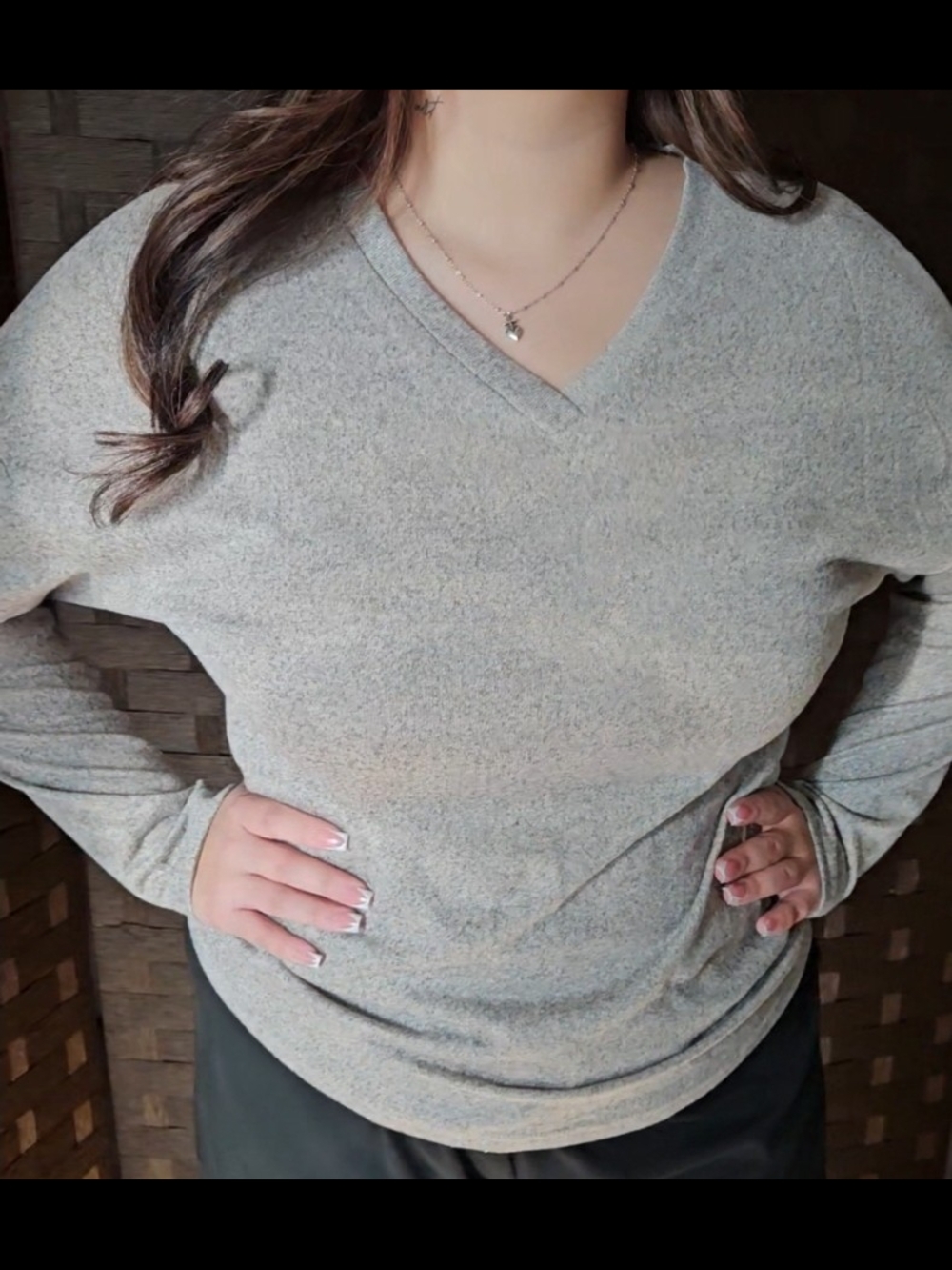 SHEIN Beige V-Neck Women's Sweater